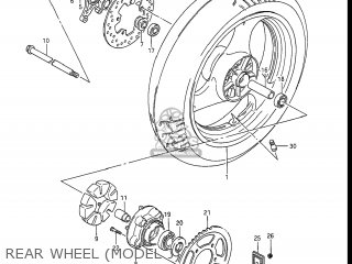 REAR WHEEL (MODEL J) - GSXR1100 1986 (G) USA (E03)