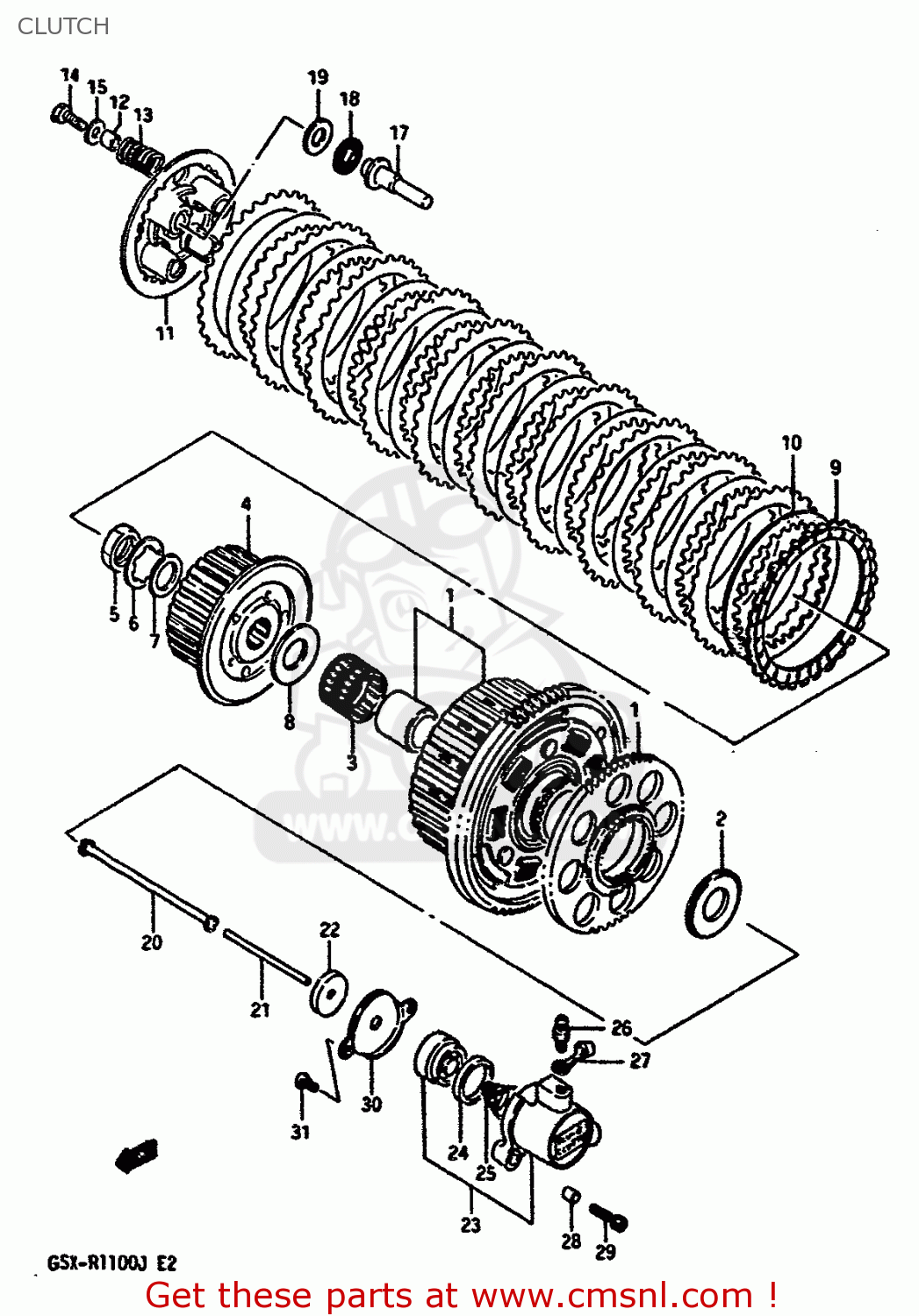 CLUTCH GSXR1100 1987 (H) (E01 E02 4 6 15 16 17 18 21 22 24 25 34 39 53)