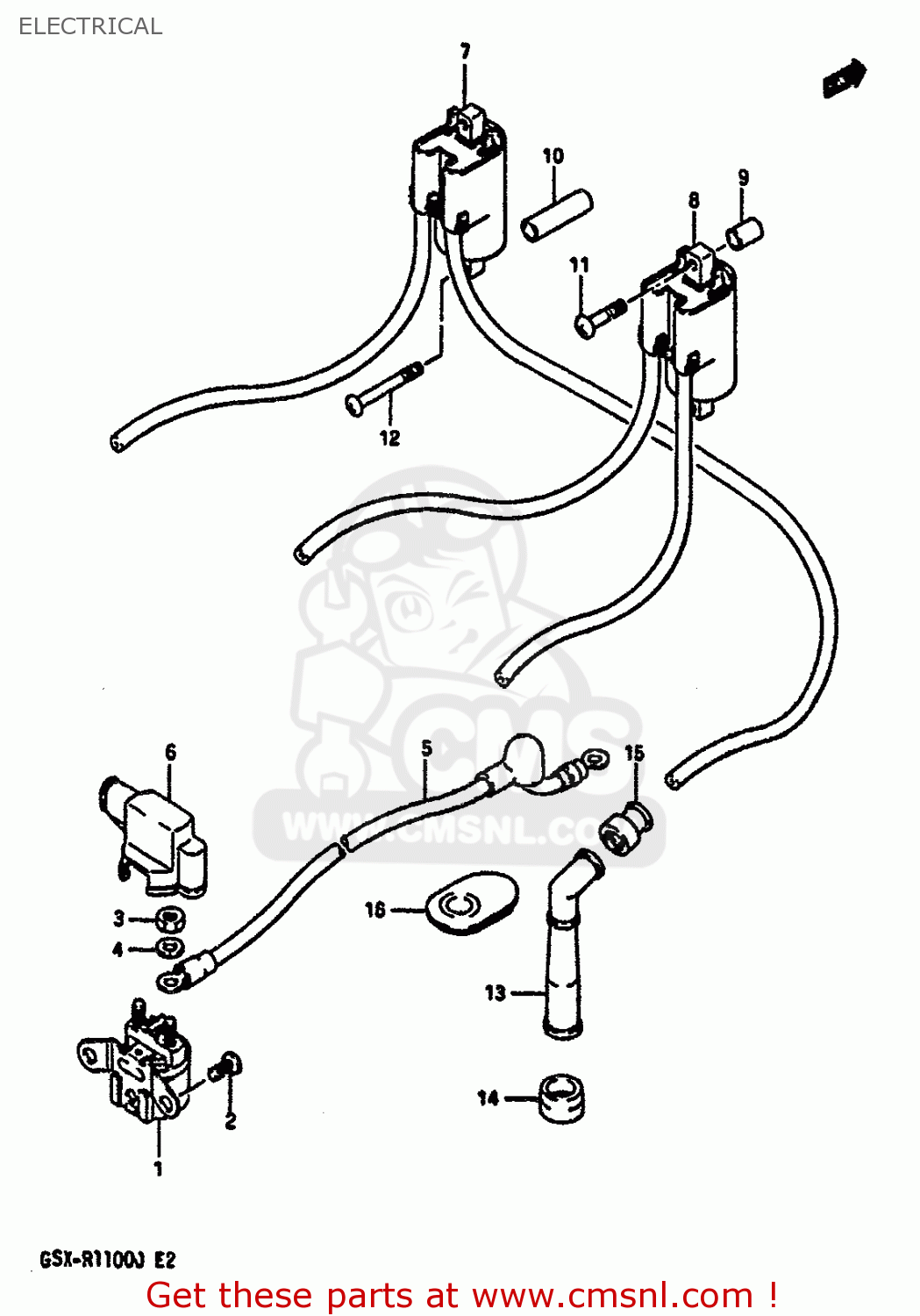 ELECTRICAL GSXR1100 1987 (H) (E01 E02 4 6 15 16 17 18 21 22 24 25 34 39 53)