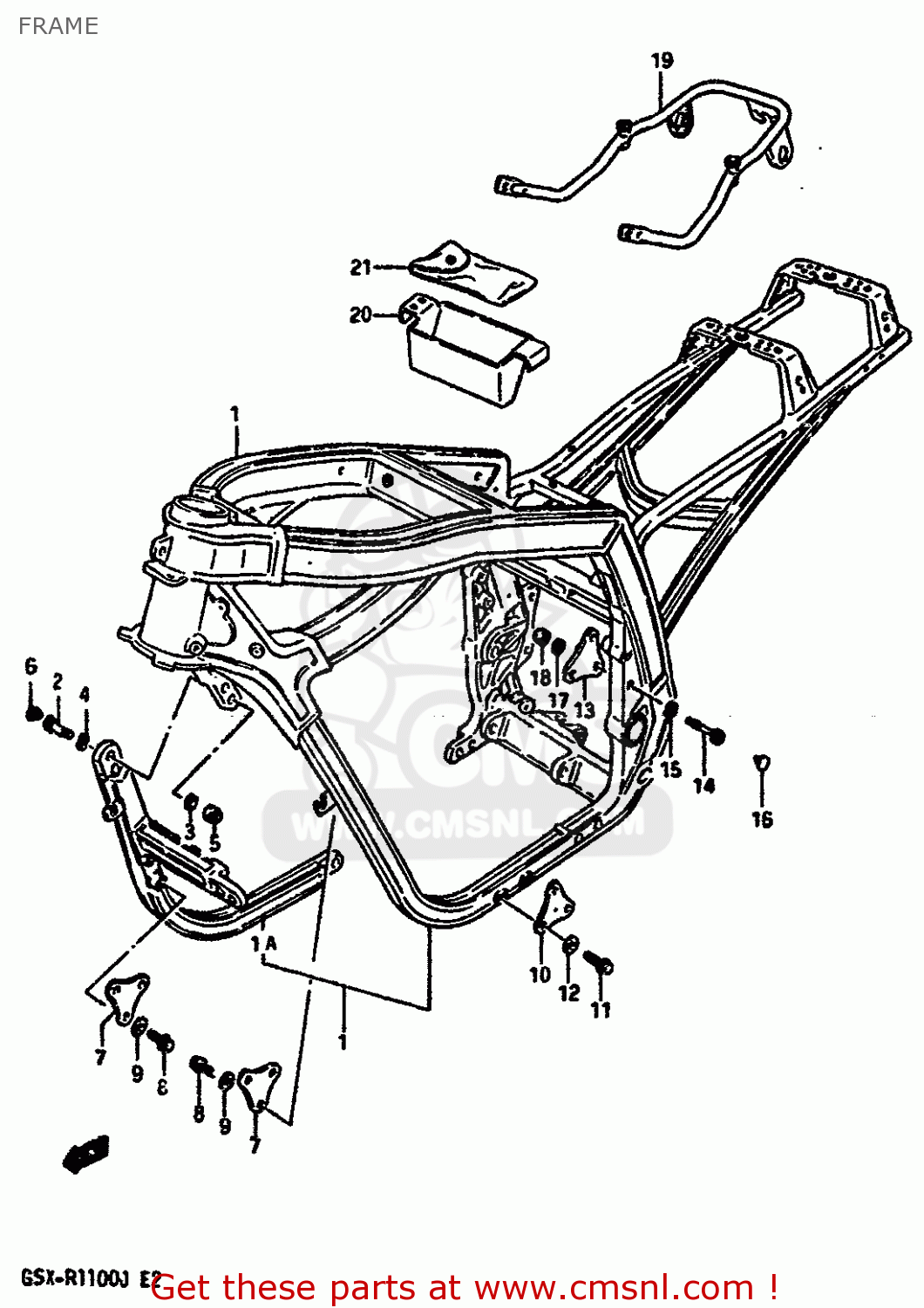 FRAME GSXR1100 1987 (H) (E01 E02 4 6 15 16 17 18 21 22 24 25 34 39 53)