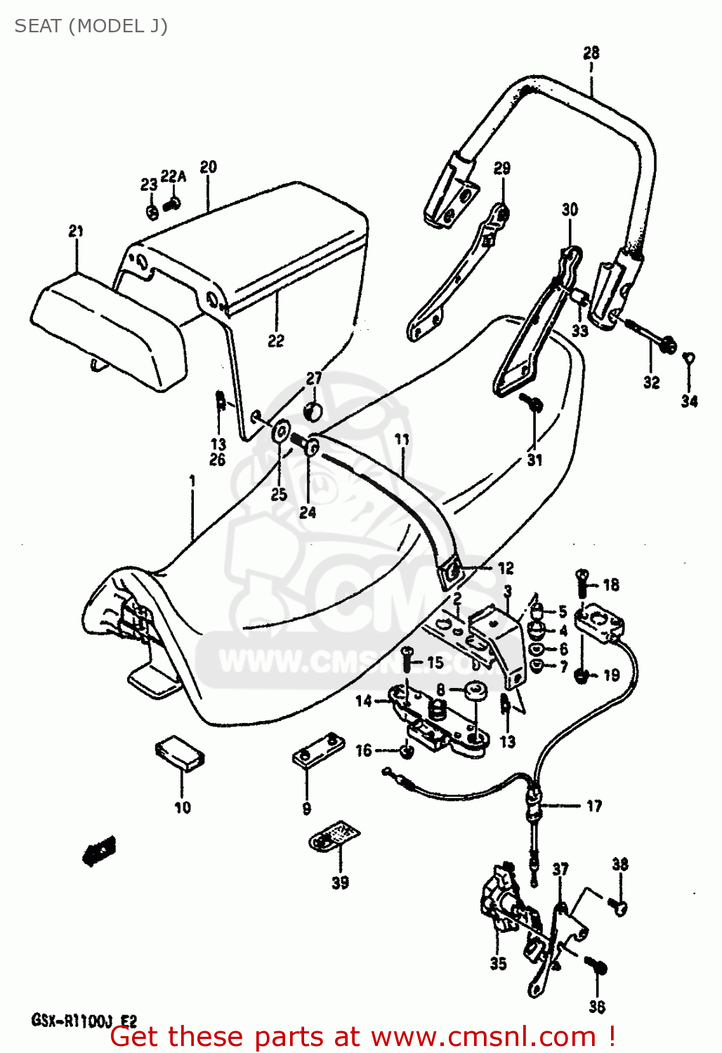 SEAT (MODEL J) GSXR1100 1987 (H) (E01 E02 4 6 15 16 17 18 21 22 24 25 34 39 53)