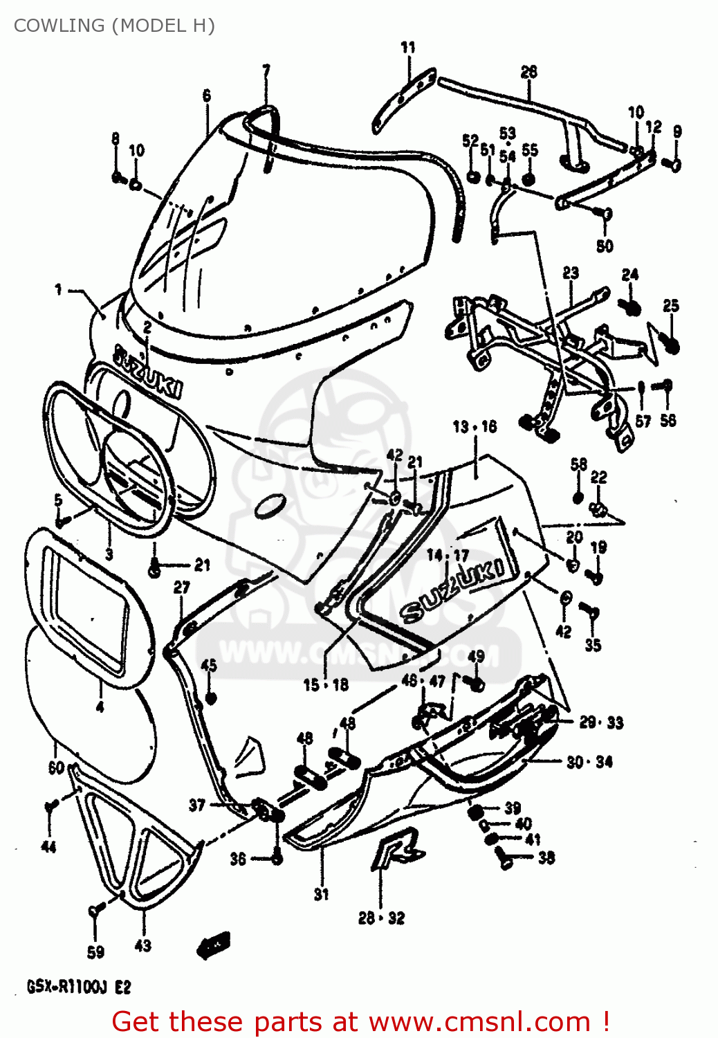 COWLING (MODEL H) GSXR1100 1987 (H) (E01 E02 4 6 15 16 17 18 21 22 24 25 34 39 53)