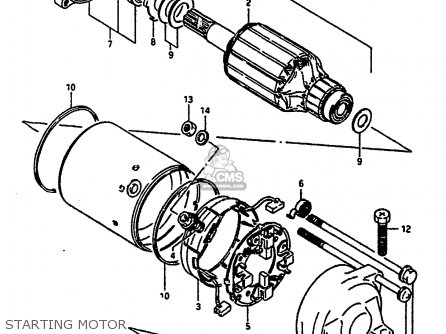 STARTING MOTOR - GSXR1100 1987 (H) (E01 E02 4 6 15 16 17 18 21 22 24 25 34 39 53)