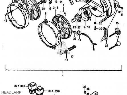 HEADLAMP - GSXR1100 1987 (H) (E01 E02 4 6 15 16 17 18 21 22 24 25 34 39 53)