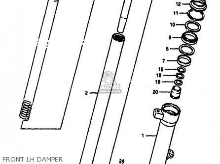 FRONT LH DAMPER - GSXR1100 1987 (H) (E01 E02 4 6 15 16 17 18 21 22 24 25 34 39 53)