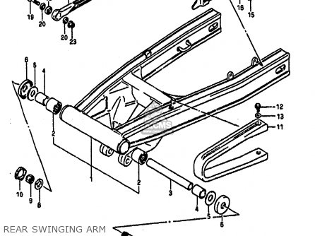 REAR SWINGING ARM - GSXR1100 1987 (H) (E01 E02 4 6 15 16 17 18 21 22 24 25 34 39 53)