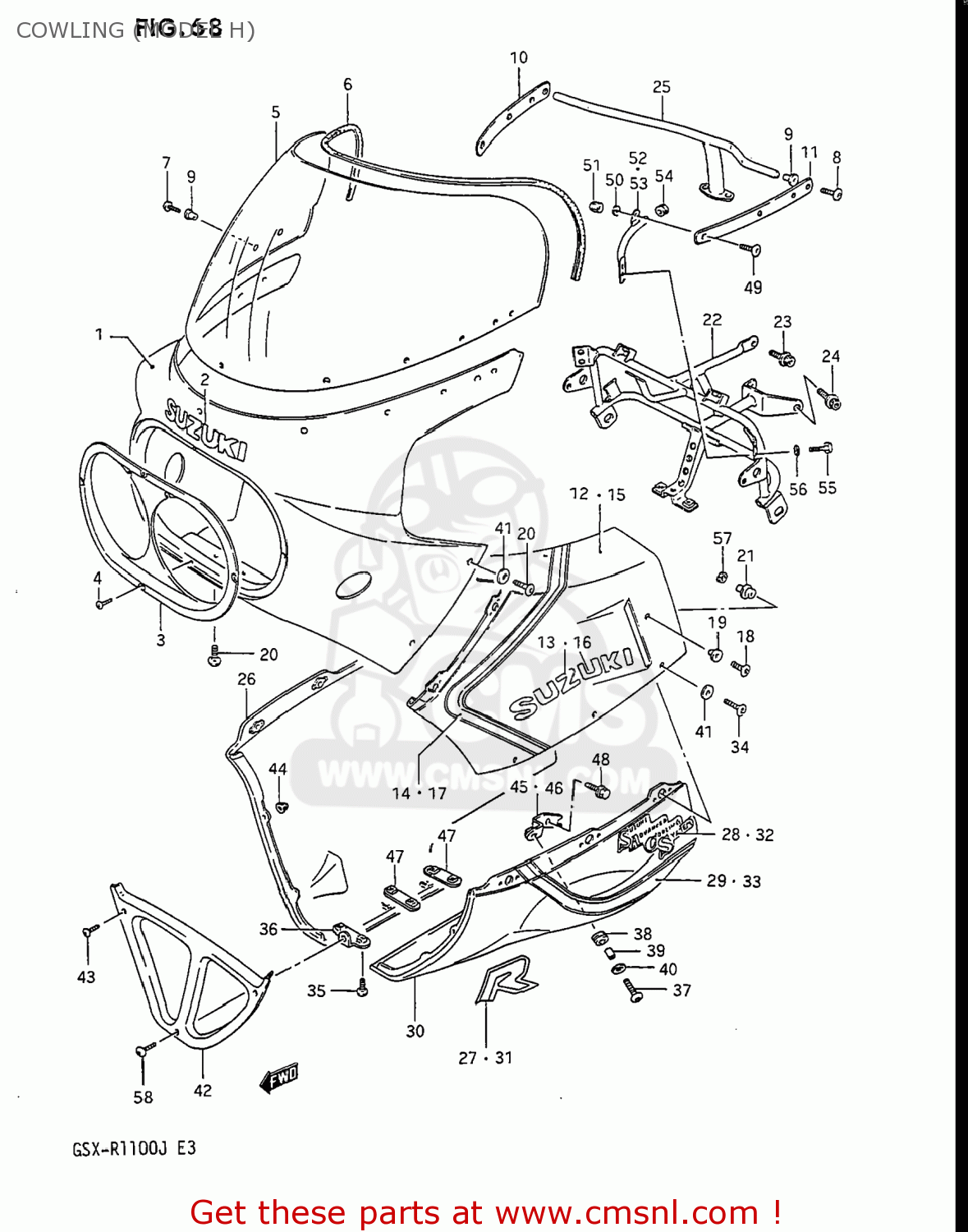 COWLING (MODEL H) GSXR1100 1987 (H) USA (E03)