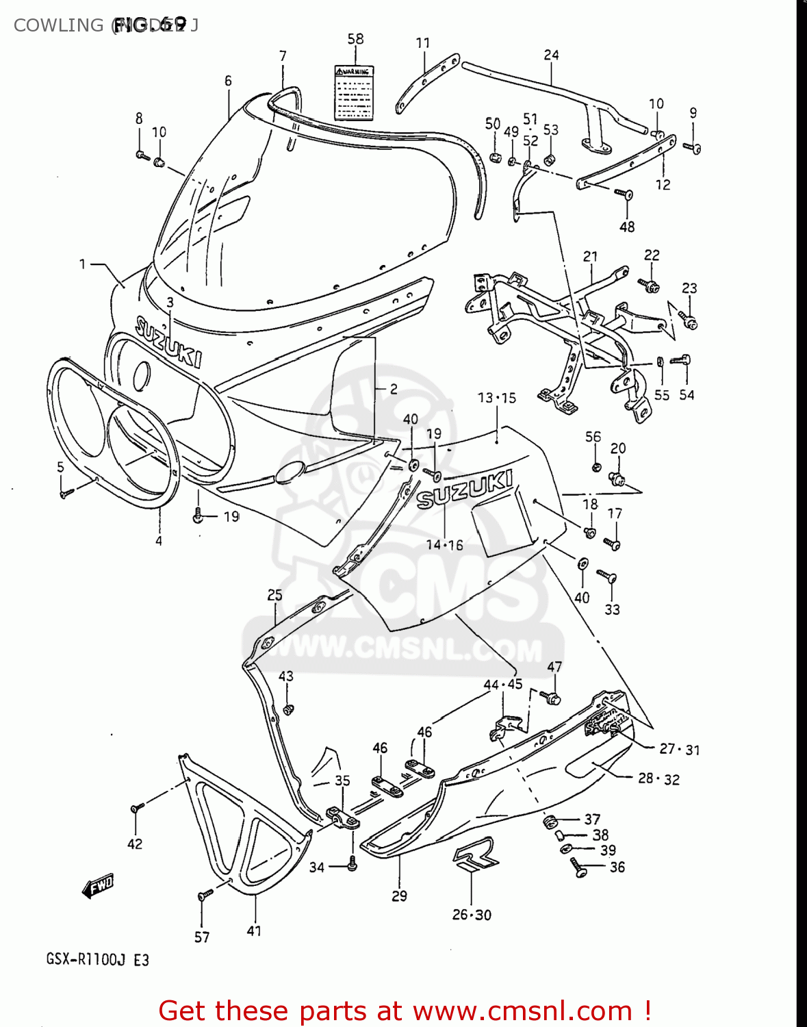 COWLING (MODEL J GSXR1100 1987 (H) USA (E03)