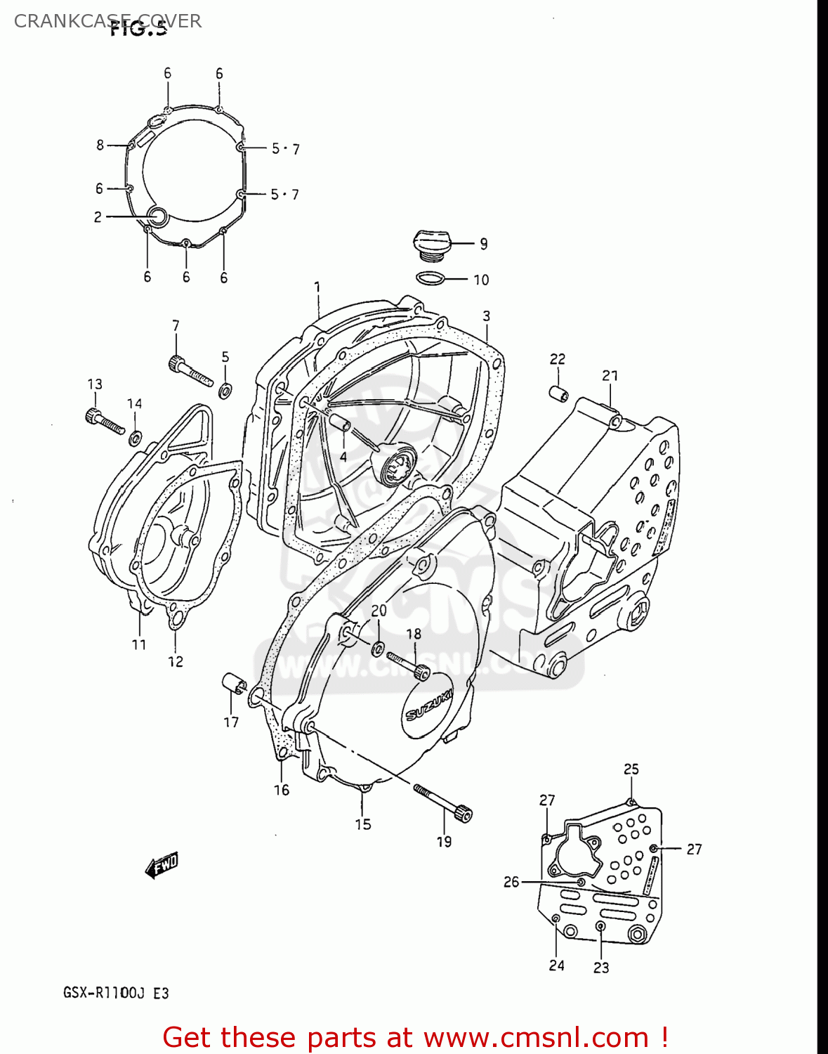 CRANKCASE COVER GSXR1100 1987 (H) USA (E03)