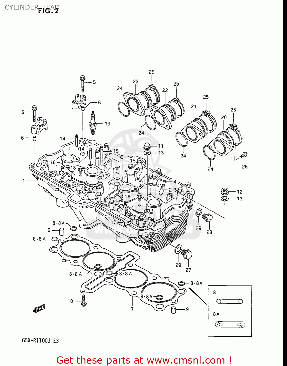 CYLINDER HEAD GSXR1100 1987 (H) USA (E03)