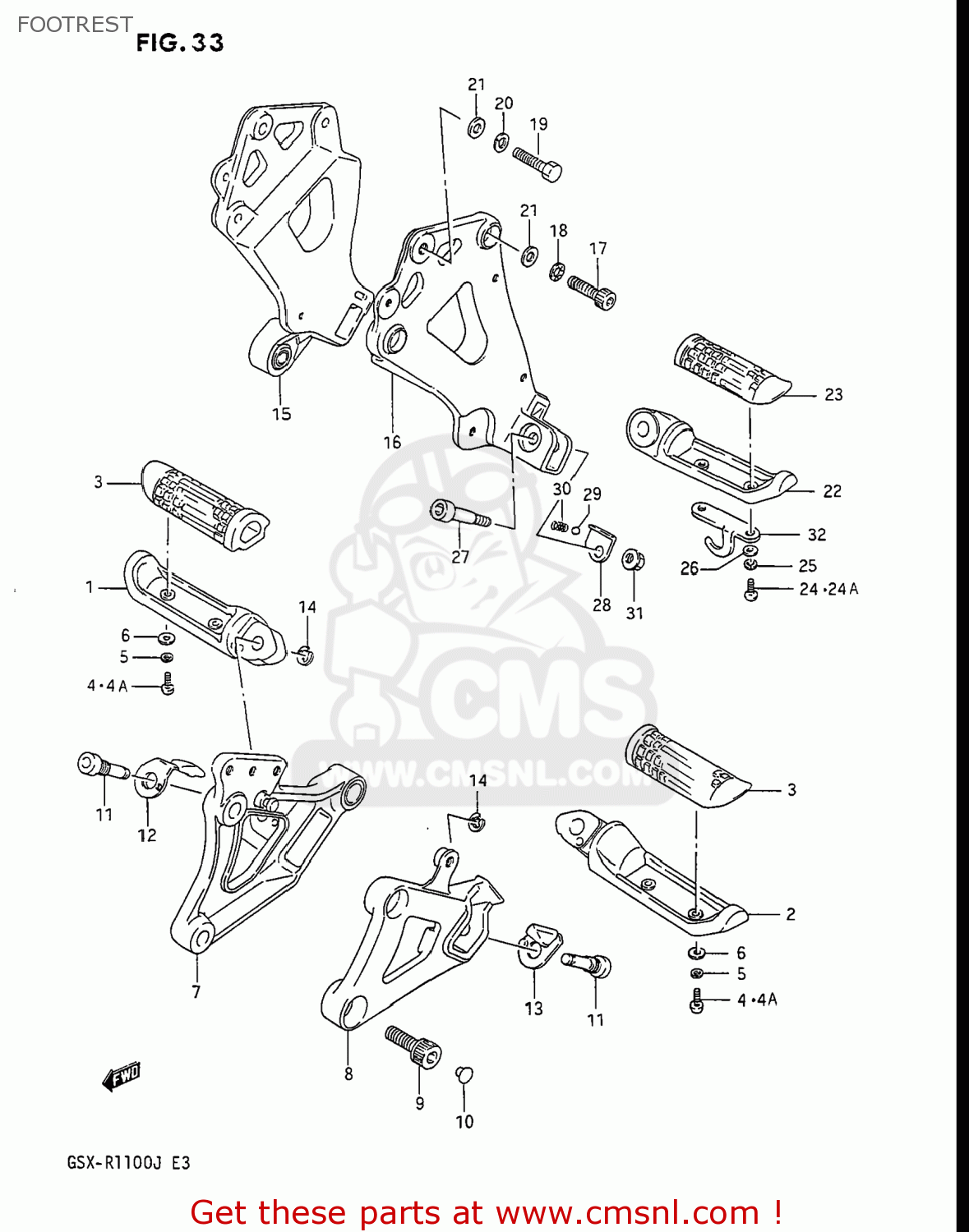FOOTREST GSXR1100 1987 (H) USA (E03)