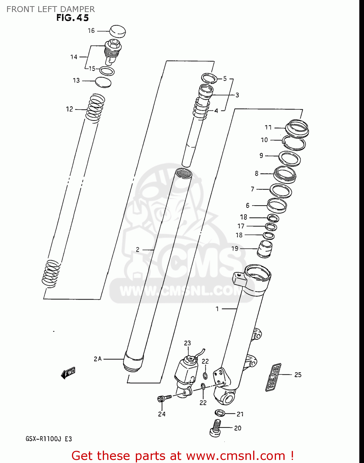 FRONT LEFT DAMPER GSXR1100 1987 (H) USA (E03)