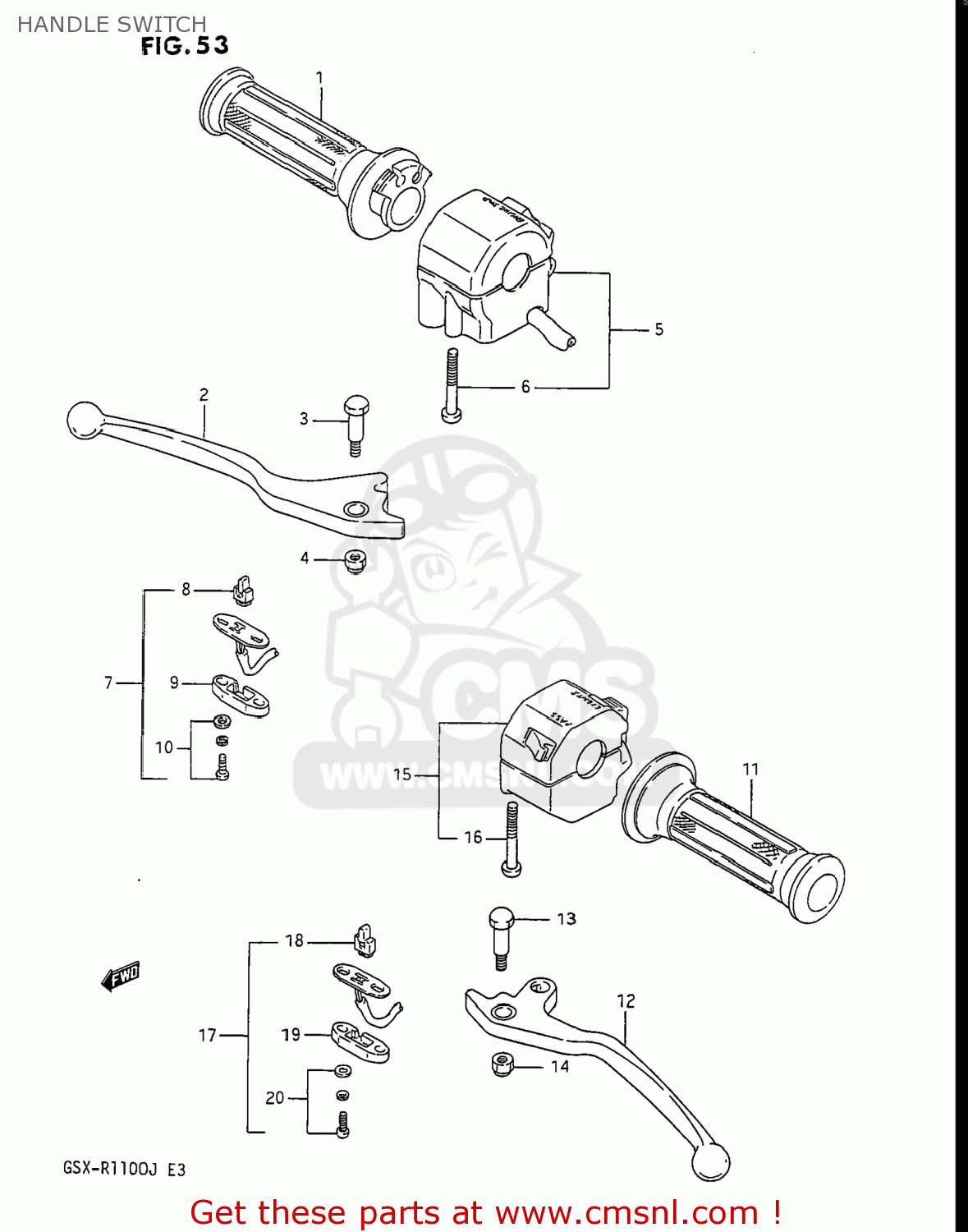 HANDLE SWITCH GSXR1100 1987 (H) USA (E03)