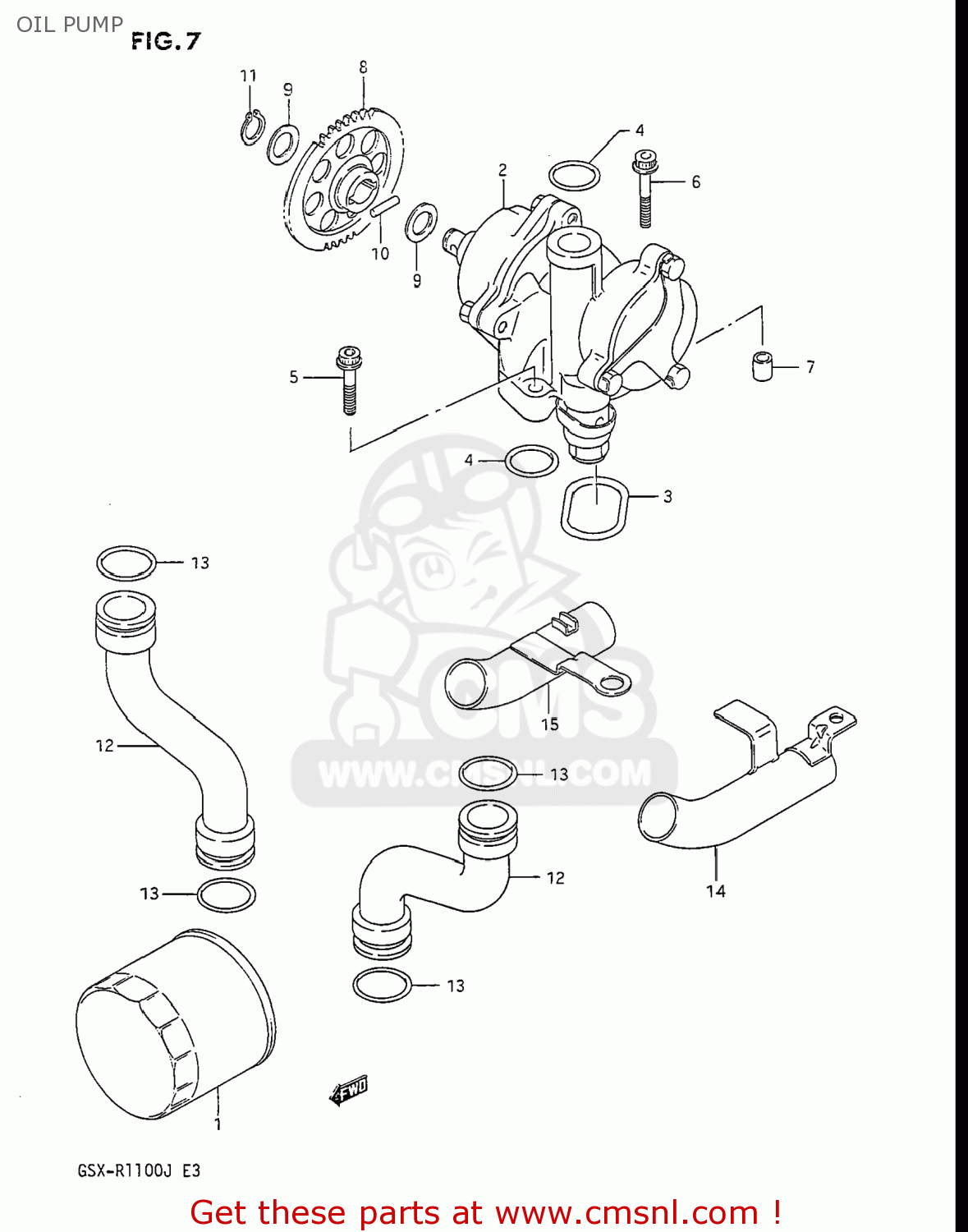 OIL PUMP GSXR1100 1987 (H) USA (E03)