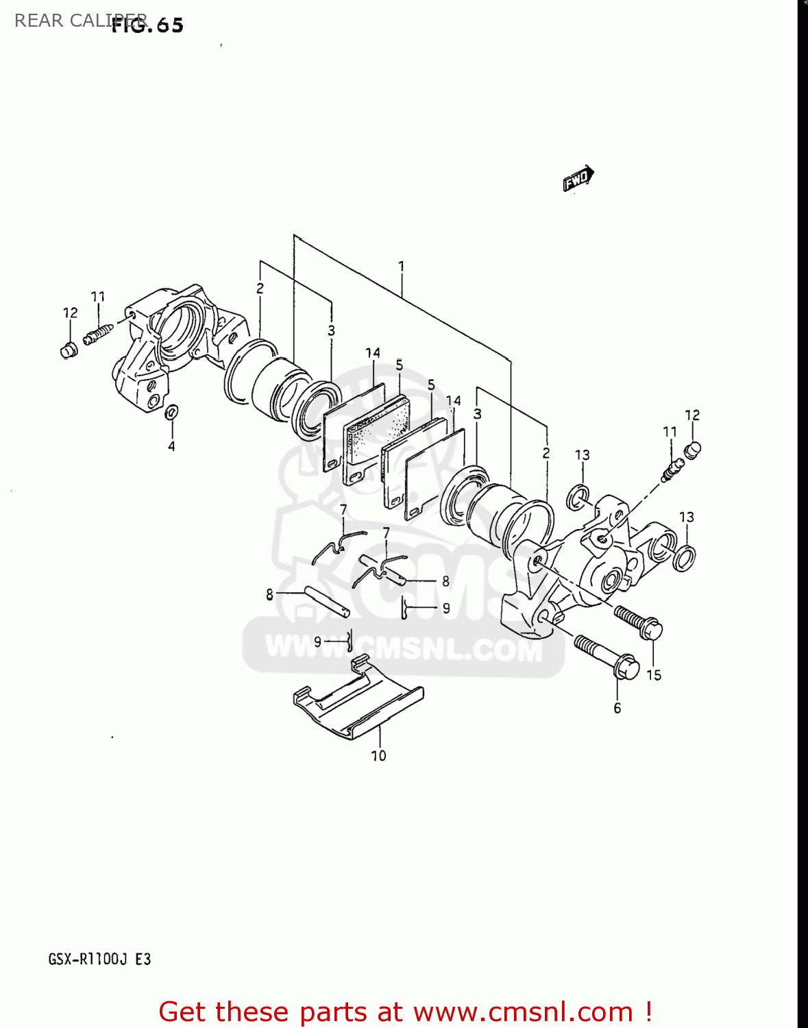 REAR CALIPER GSXR1100 1987 (H) USA (E03)