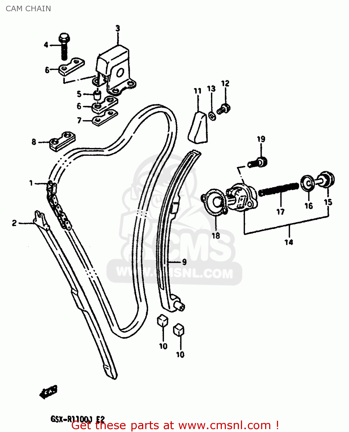 CAM CHAIN GSXR1100 1988 (J) (E02 E04 E06 15 16 17 18 21 22 24 25 34 39 53)
