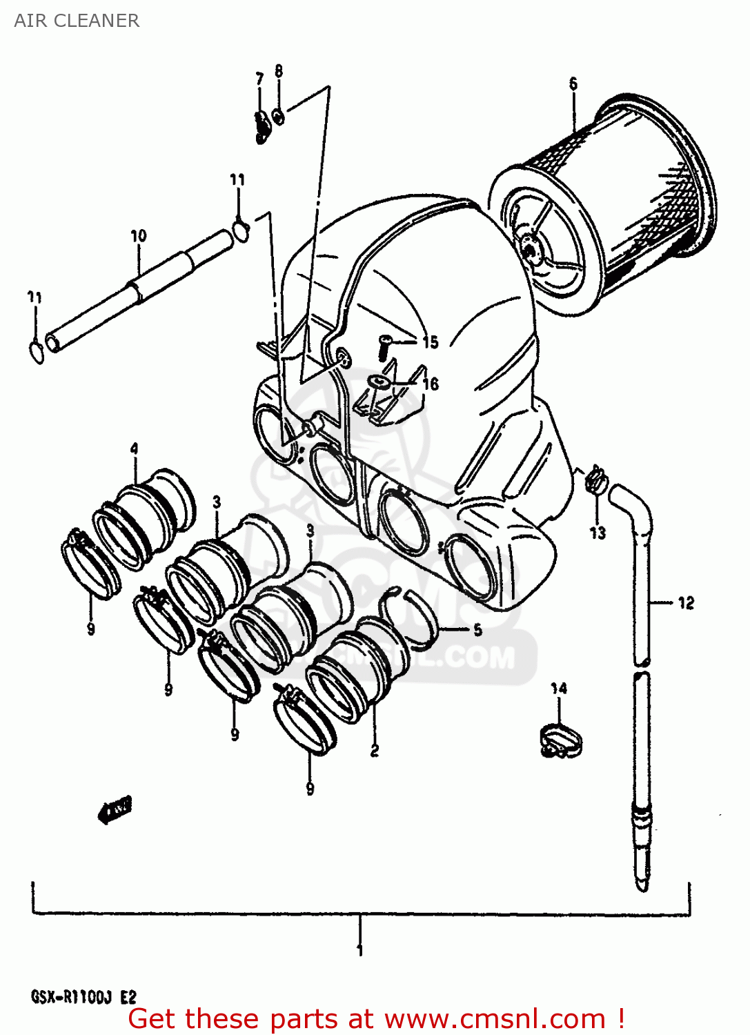 AIR CLEANER GSXR1100 1988 (J) (E02 E04 E06 15 16 17 18 21 22 24 25 34 39 53)