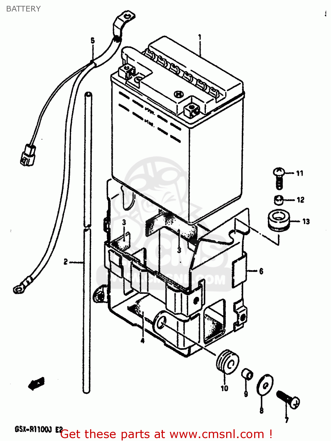 BATTERY GSXR1100 1988 (J) (E02 E04 E06 15 16 17 18 21 22 24 25 34 39 53)