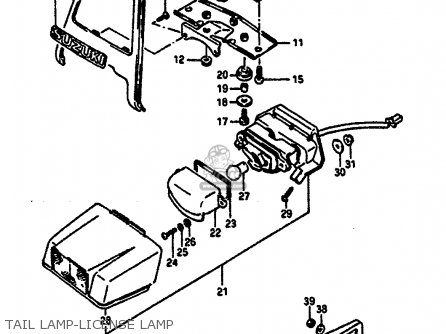 TAIL LAMP-LICENSE LAMP - GSXR1100 1988 (J) (E02 E04 E06 15 16 17 18 21 22 24 25 34 39 53)