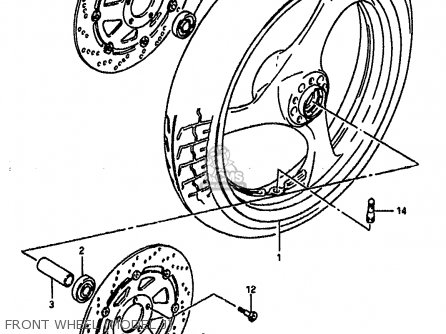 FRONT WHEEL (MODEL J) - GSXR1100 1988 (J) (E02 E04 E06 15 16 17 18 21 22 24 25 34 39 53)