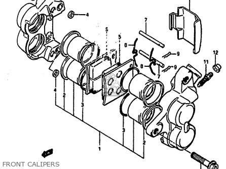 FRONT CALIPERS - GSXR1100 1988 (J) (E02 E04 E06 15 16 17 18 21 22 24 25 34 39 53)