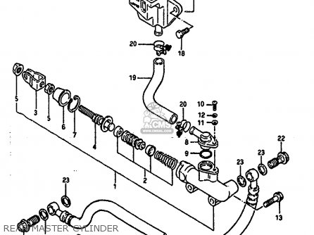 REAR MASTER CYLINDER - GSXR1100 1988 (J) (E02 E04 E06 15 16 17 18 21 22 24 25 34 39 53)