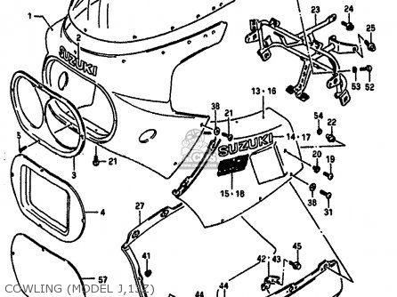 COWLING (MODEL J,13Z) - GSXR1100 1988 (J) (E02 E04 E06 15 16 17 18 21 22 24 25 34 39 53)