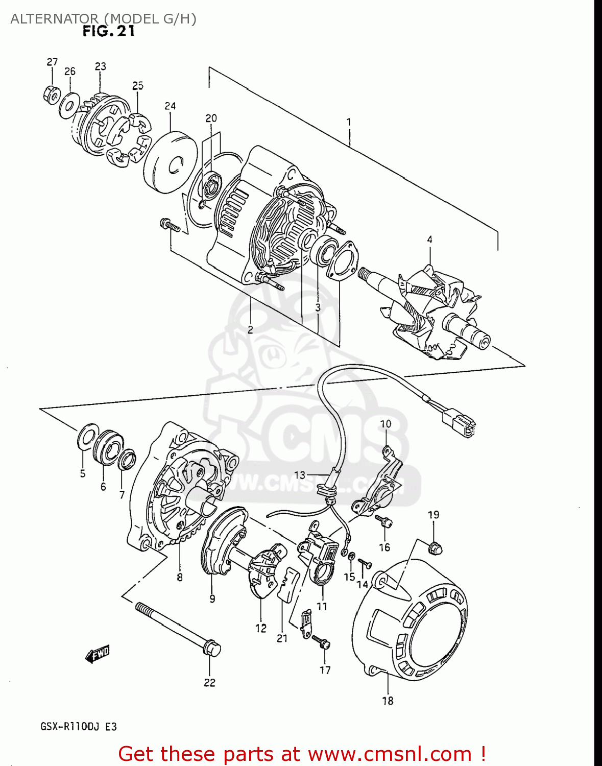 ALTERNATOR (MODEL G/H) GSXR1100 1988 (J) USA (E03)