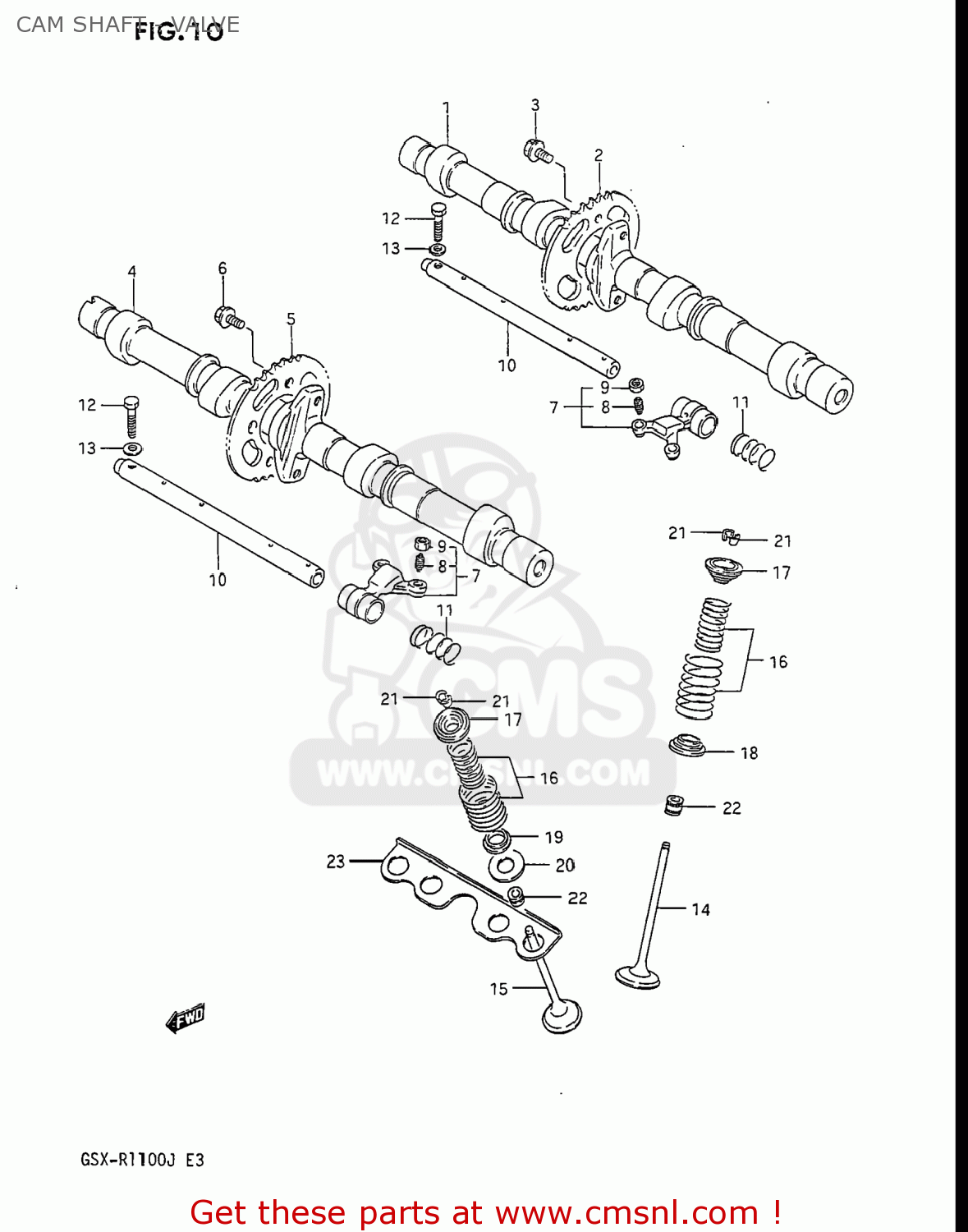 CAM SHAFT - VALVE GSXR1100 1988 (J) USA (E03)