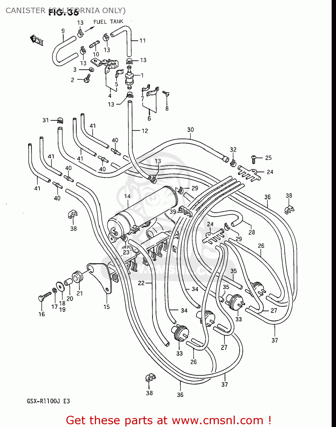 CANISTER (CALIFORNIA ONLY) GSXR1100 1988 (J) USA (E03)