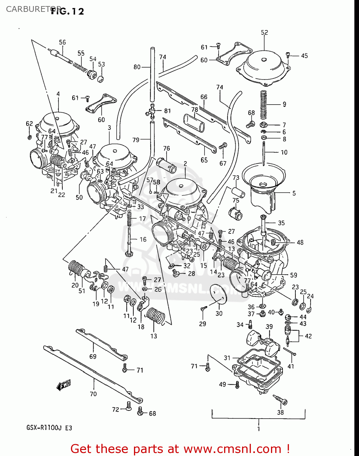 CARBURETOR GSXR1100 1988 (J) USA (E03)
