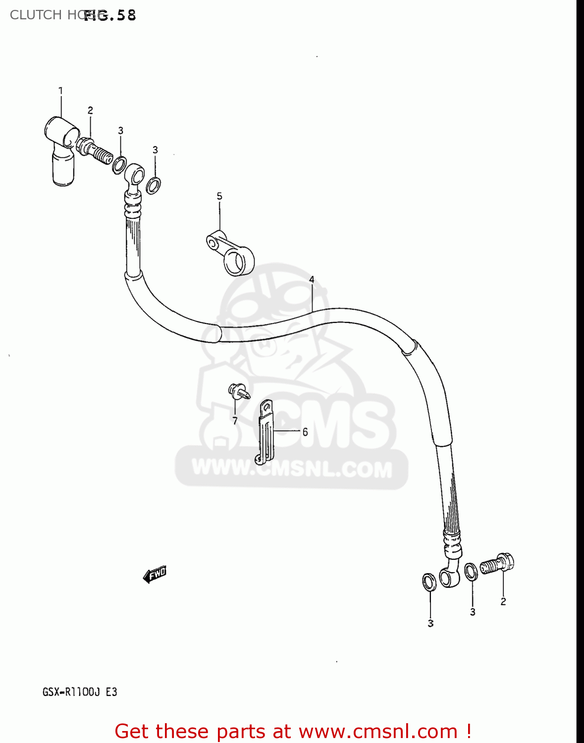 CLUTCH HOSE GSXR1100 1988 (J) USA (E03)