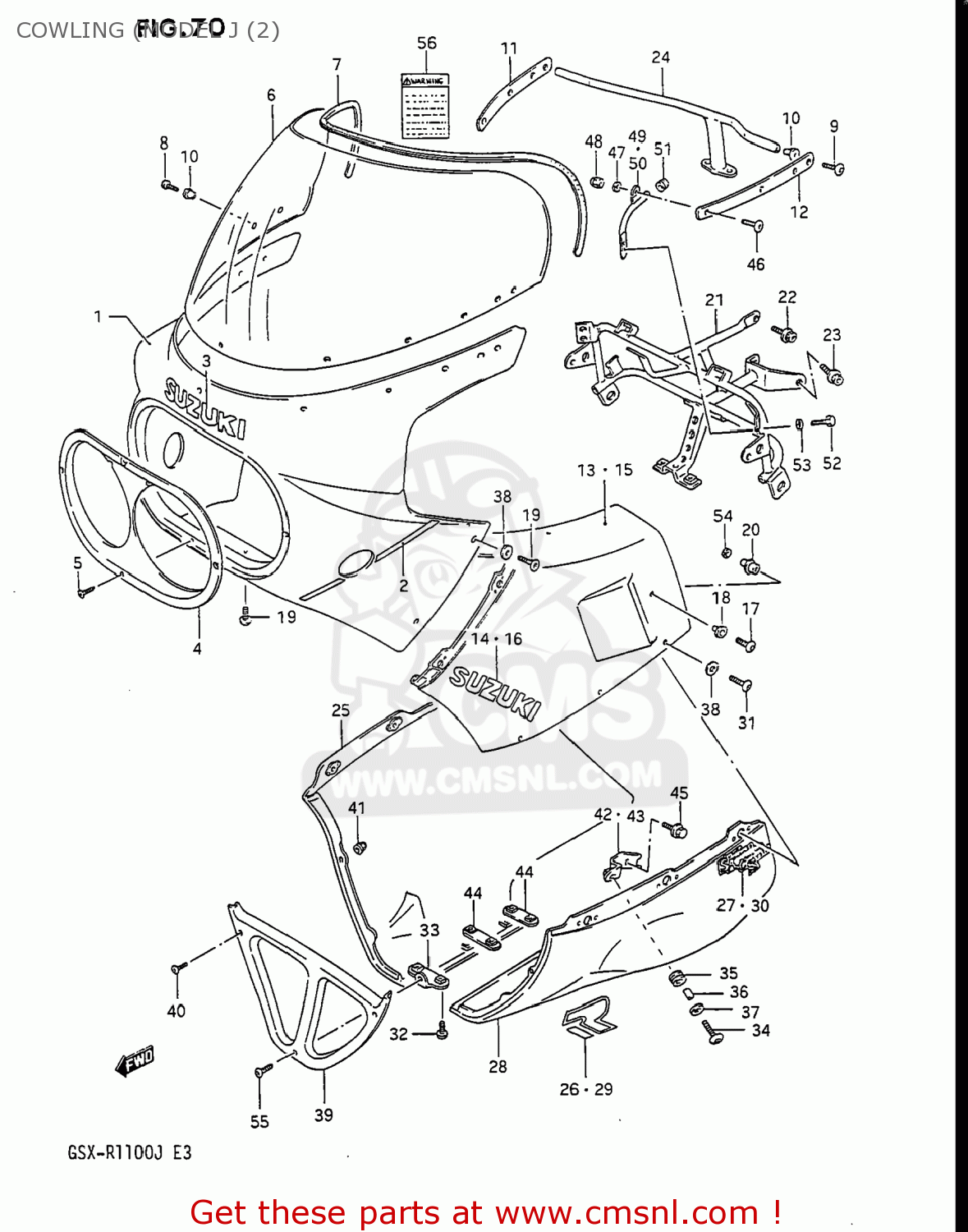 COWLING (MODEL J (2) GSXR1100 1988 (J) USA (E03)