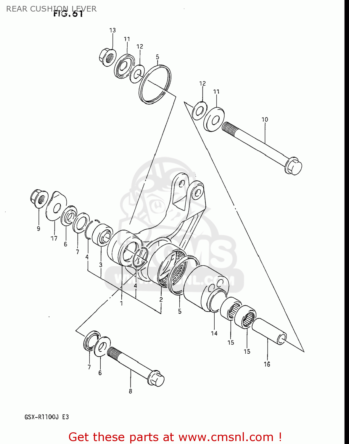 REAR CUSHION LEVER GSXR1100 1988 (J) USA (E03)