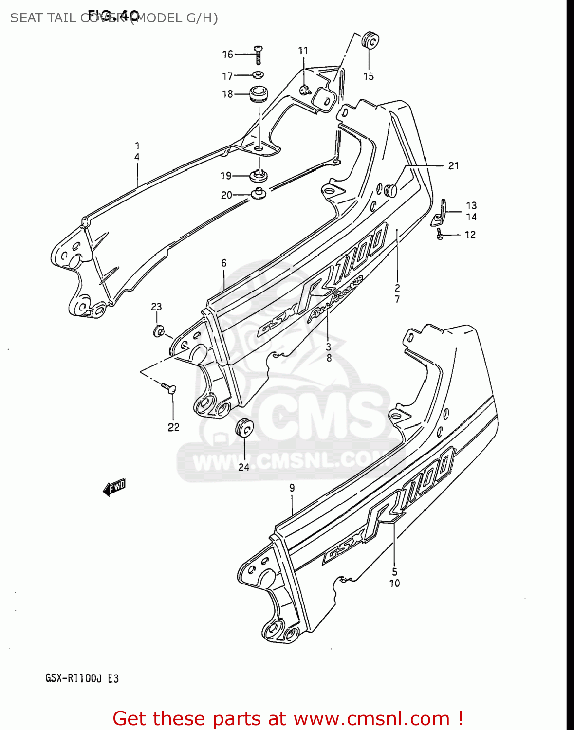 SEAT TAIL COVER (MODEL G/H) GSXR1100 1988 (J) USA (E03)