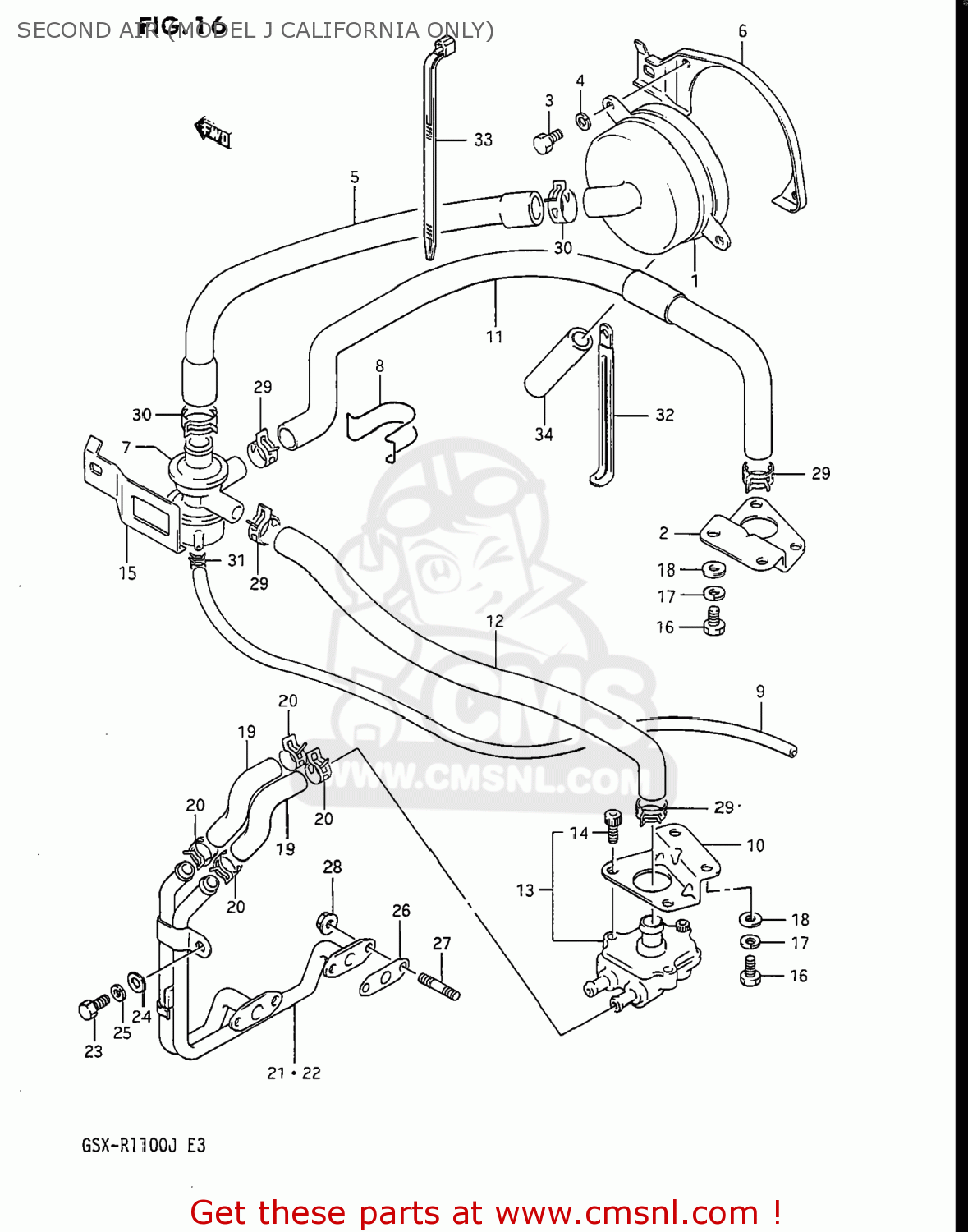 SECOND AIR (MODEL J CALIFORNIA ONLY) GSXR1100 1988 (J) USA (E03)