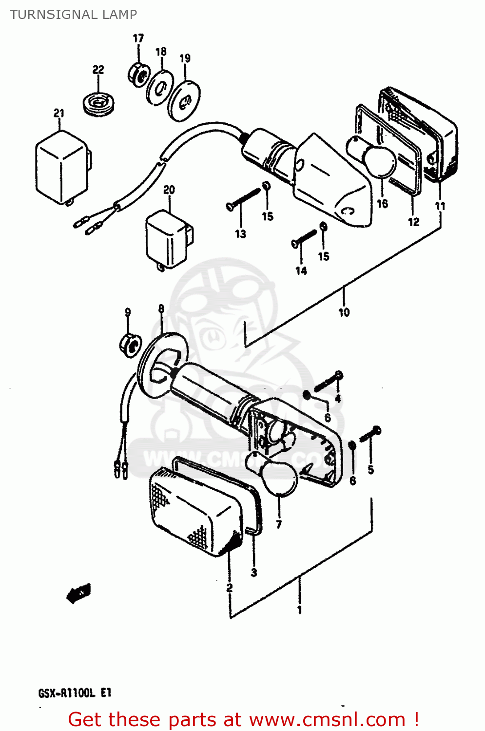 TURNSIGNAL LAMP GSXR1100 1989 (K) (E01 E02 E04 15 16 17 18 21 22 24 25 34 39 53)