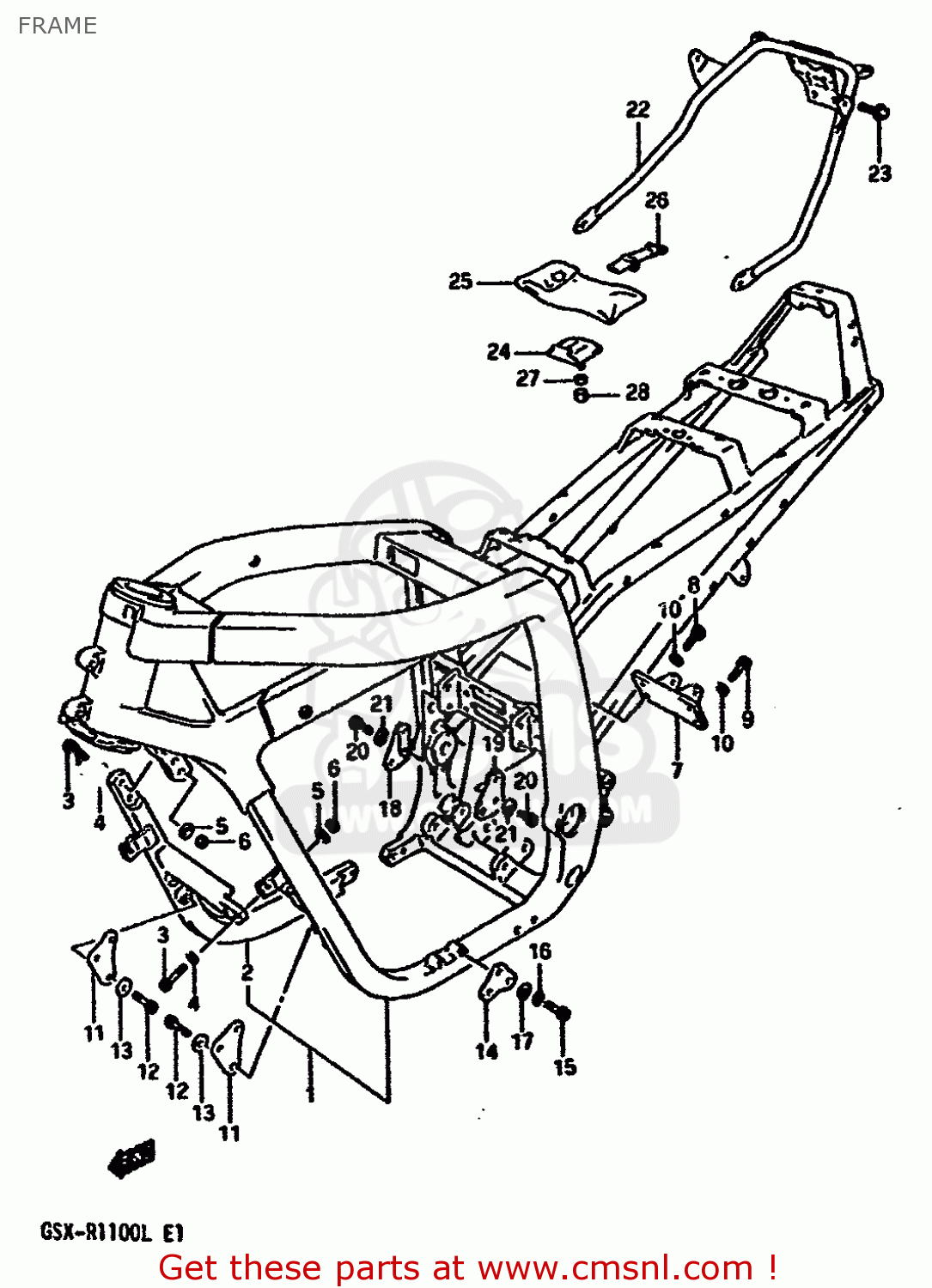 FRAME GSXR1100 1989 (K) (E01 E02 E04 15 16 17 18 21 22 24 25 34 39 53)