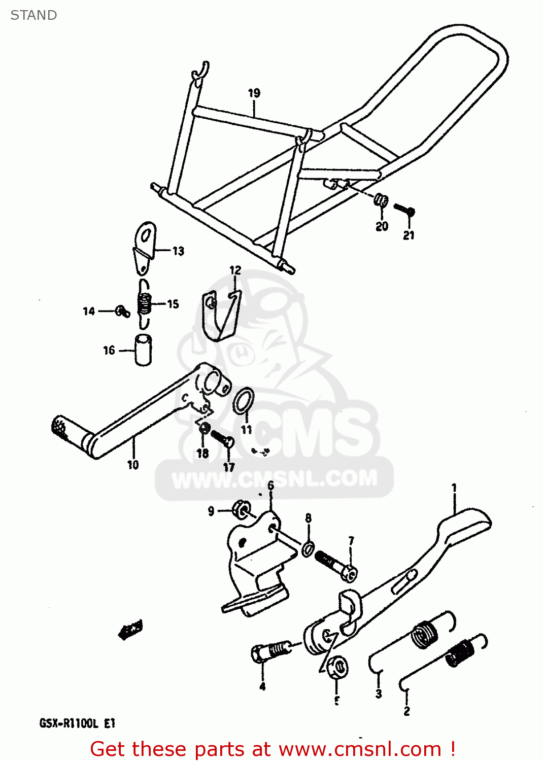 STAND GSXR1100 1989 (K) (E01 E02 E04 15 16 17 18 21 22 24 25 34 39 53)