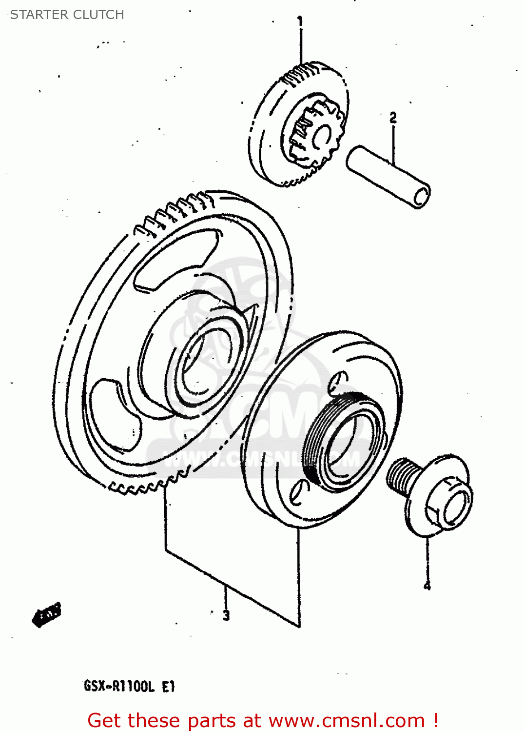 STARTER CLUTCH GSXR1100 1989 (K) (E01 E02 E04 15 16 17 18 21 22 24 25 34 39 53)