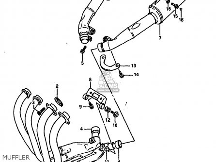 MUFFLER - GSXR1100 1989 (K) (E01 E02 E04 15 16 17 18 21 22 24 25 34 39 53)