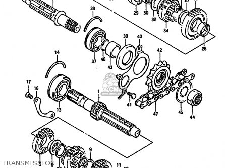 TRANSMISSION - GSXR1100 1989 (K) (E01 E02 E04 15 16 17 18 21 22 24 25 34 39 53)