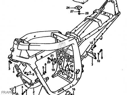 FRAME - GSXR1100 1989 (K) (E01 E02 E04 15 16 17 18 21 22 24 25 34 39 53)