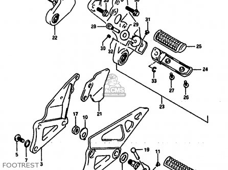 FOOTREST - GSXR1100 1989 (K) (E01 E02 E04 15 16 17 18 21 22 24 25 34 39 53)