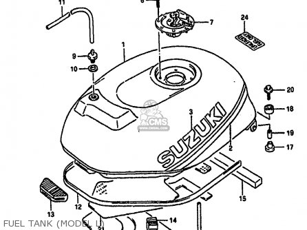 FUEL TANK (MODEL L) - GSXR1100 1989 (K) (E01 E02 E04 15 16 17 18 21 22 24 25 34 39 53)