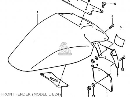 FRONT FENDER (MODEL L E24) - GSXR1100 1989 (K) (E01 E02 E04 15 16 17 18 21 22 24 25 34 39 53)
