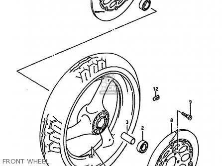 FRONT WHEEL - GSXR1100 1989 (K) (E01 E02 E04 15 16 17 18 21 22 24 25 34 39 53)
