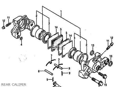 REAR CALIPER - GSXR1100 1989 (K) (E01 E02 E04 15 16 17 18 21 22 24 25 34 39 53)