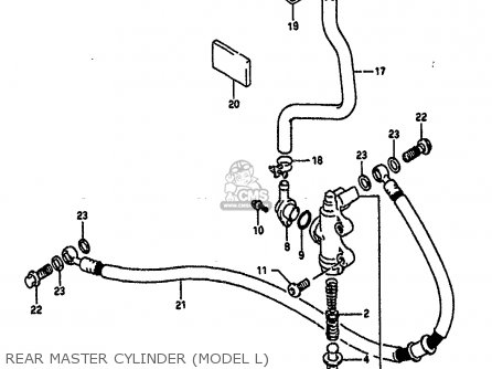 REAR MASTER CYLINDER (MODEL L) - GSXR1100 1989 (K) (E01 E02 E04 15 16 17 18 21 22 24 25 34 39 53)