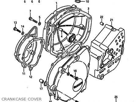 CRANKCASE COVER - GSXR1100 1989 (K) (E01 E02 E04 15 16 17 18 21 22 24 25 34 39 53)